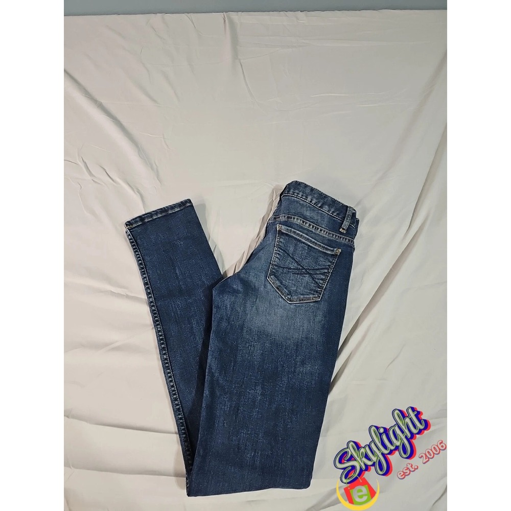 Aeropostale Ashley Ultra Skinny Jean Regular Medium Wash Cotton Size 3/4